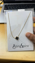 Black Enamel Single Clover Necklace - Timeless Luck