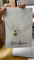 Golden Gleam: Square Pendant Necklace
