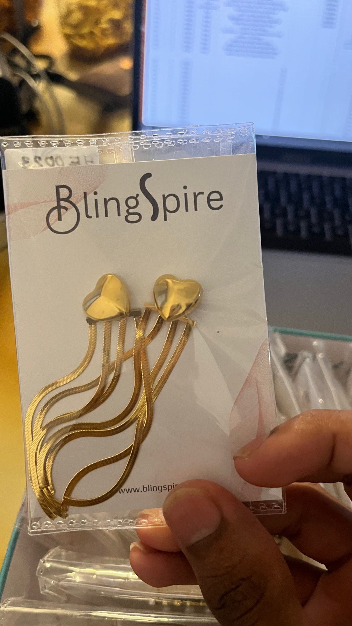 Golden Heart Drizzle Earrings