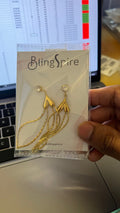 Golden Heart Cascade Earrings