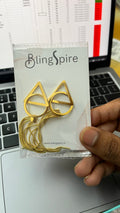 Golden Geometric Cascade Earrings