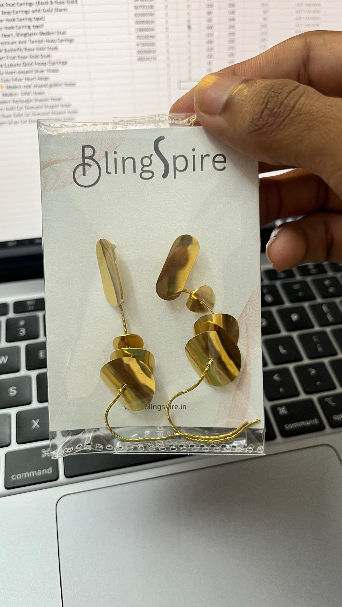 Golden Cascading Dangler Earrings