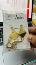 Golden Square Statement Earrings