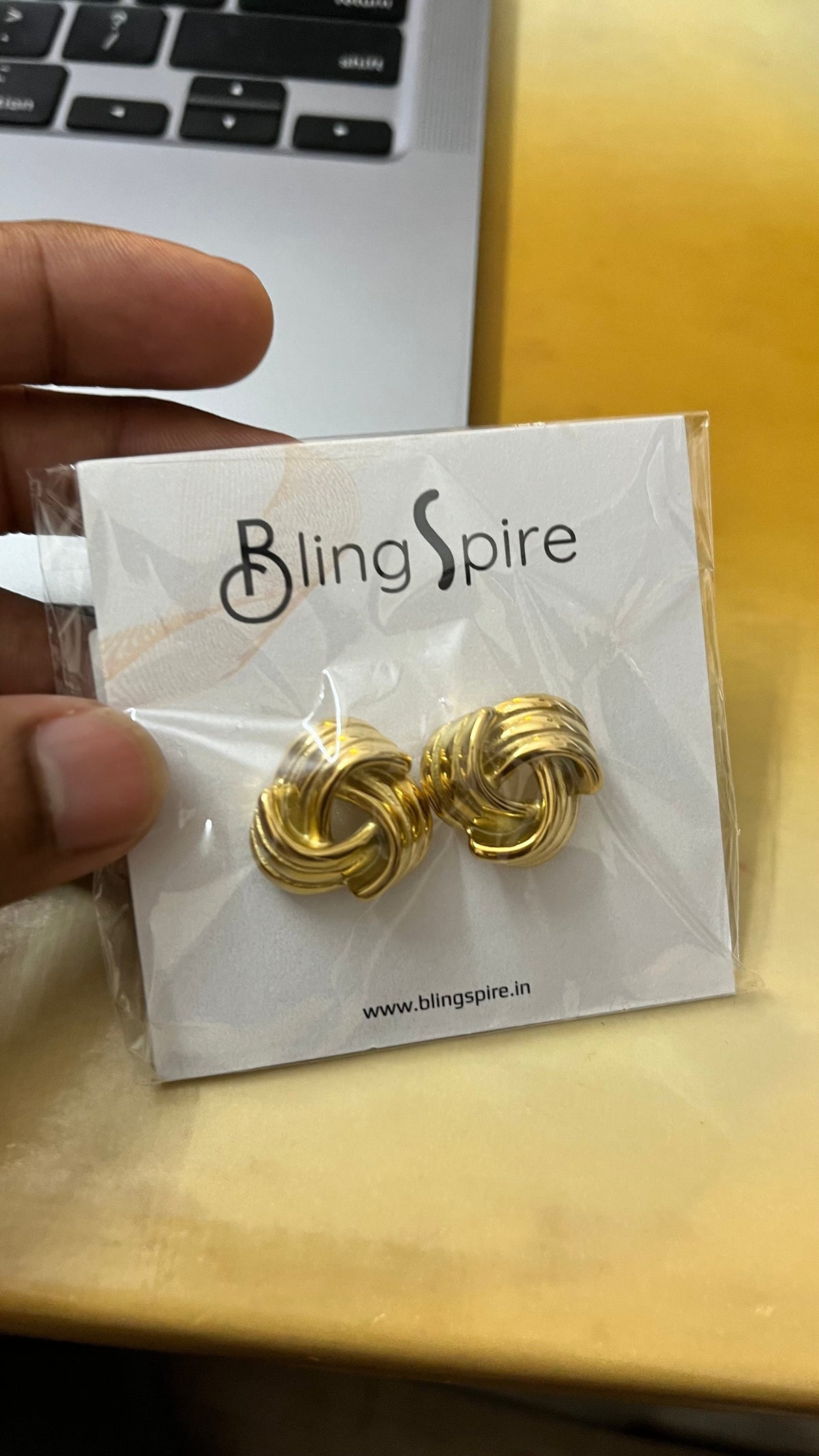 Golden Swirl Stud Earrings