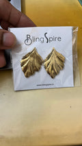 Golden Leaf Stud Earrings