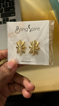 Golden Starburst Stud Earrings