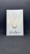 Gold-Tone Geometric Cube Necklace