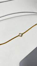 Clover Charm: Gold-Tone Chain Bracelet