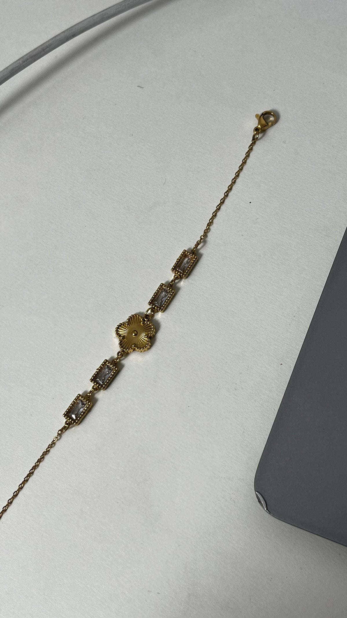 Floral Fantasy: Gold-Tone Chain Bracelet