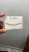 Heartfelt Harmony: Gold-Tone Chain Bracelet