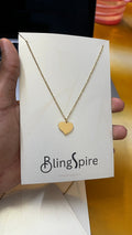 Heartfelt Delicacy: Gold-Tone Heart Pendant Necklace
