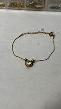 Playful Heart: Gold-Tone Chain Bracelet