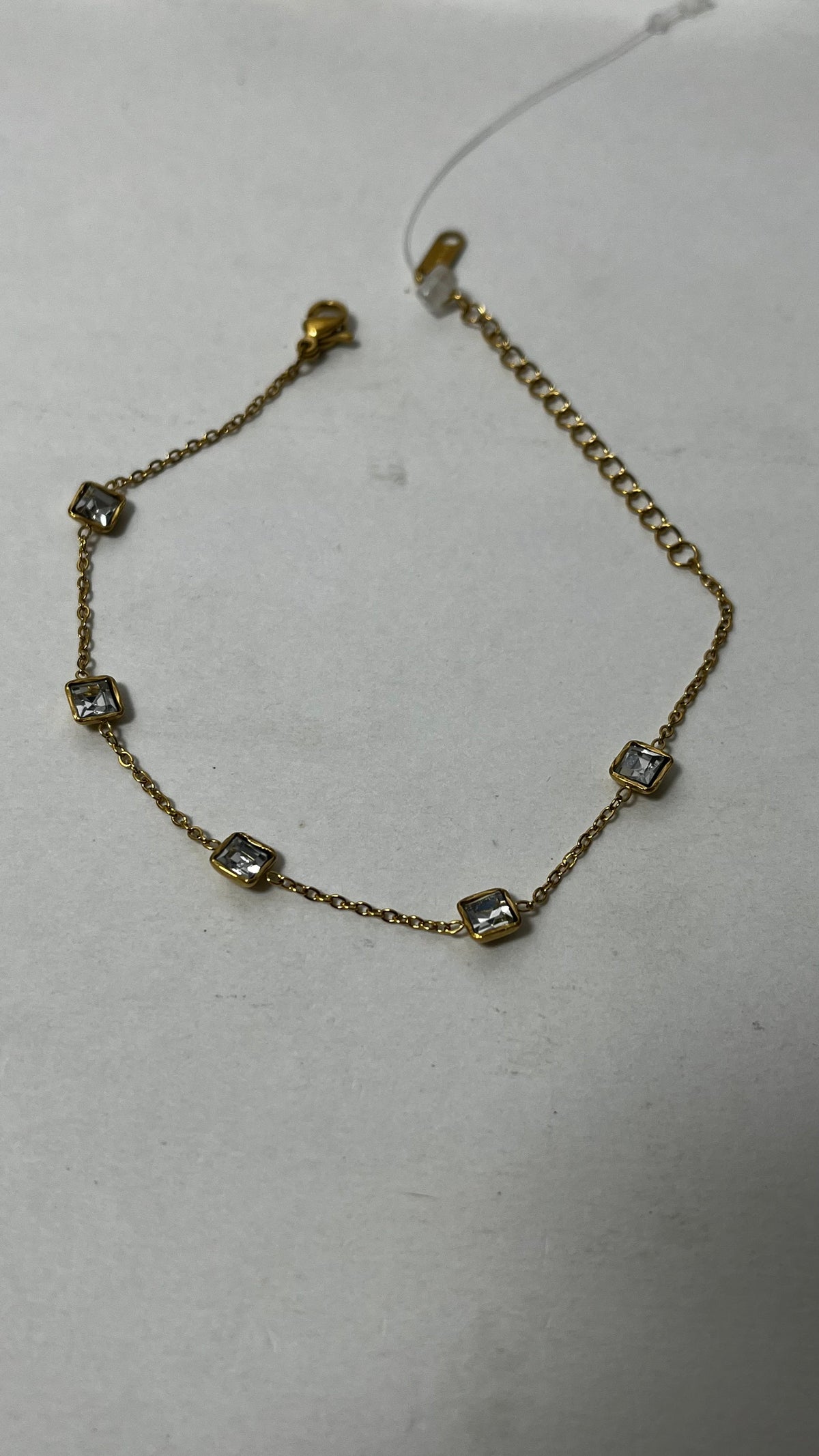 Shimmering Squares: Gold-Tone Chain Bracelet