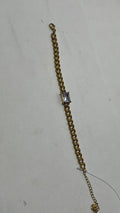 Bold and Bling: Gold-Tone Curb Chain Bracelet