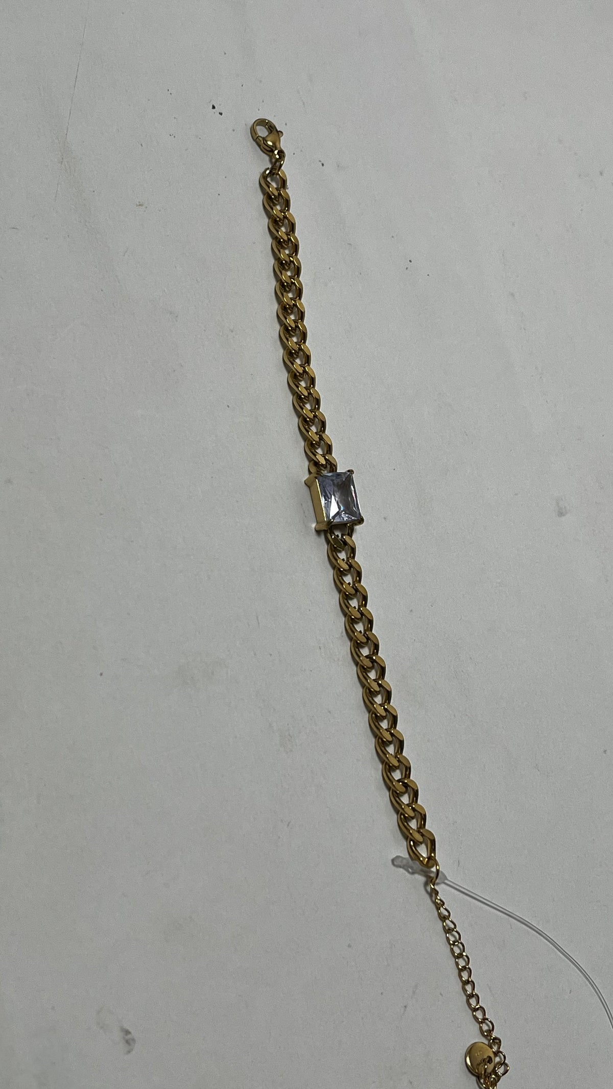 Bold and Bling: Gold-Tone Curb Chain Bracelet