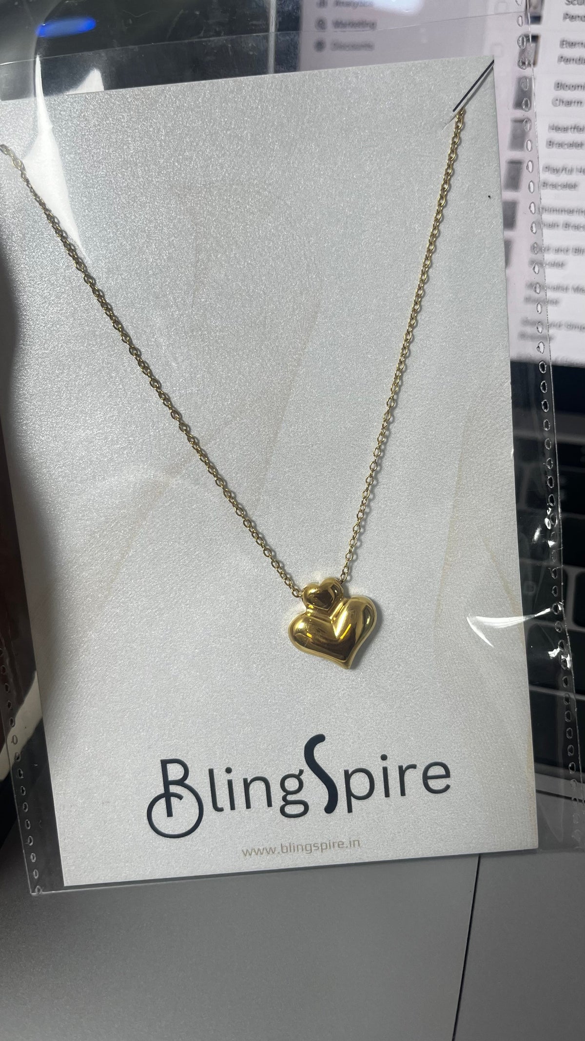 Double the Love: Gold-Tone Double Heart Necklace