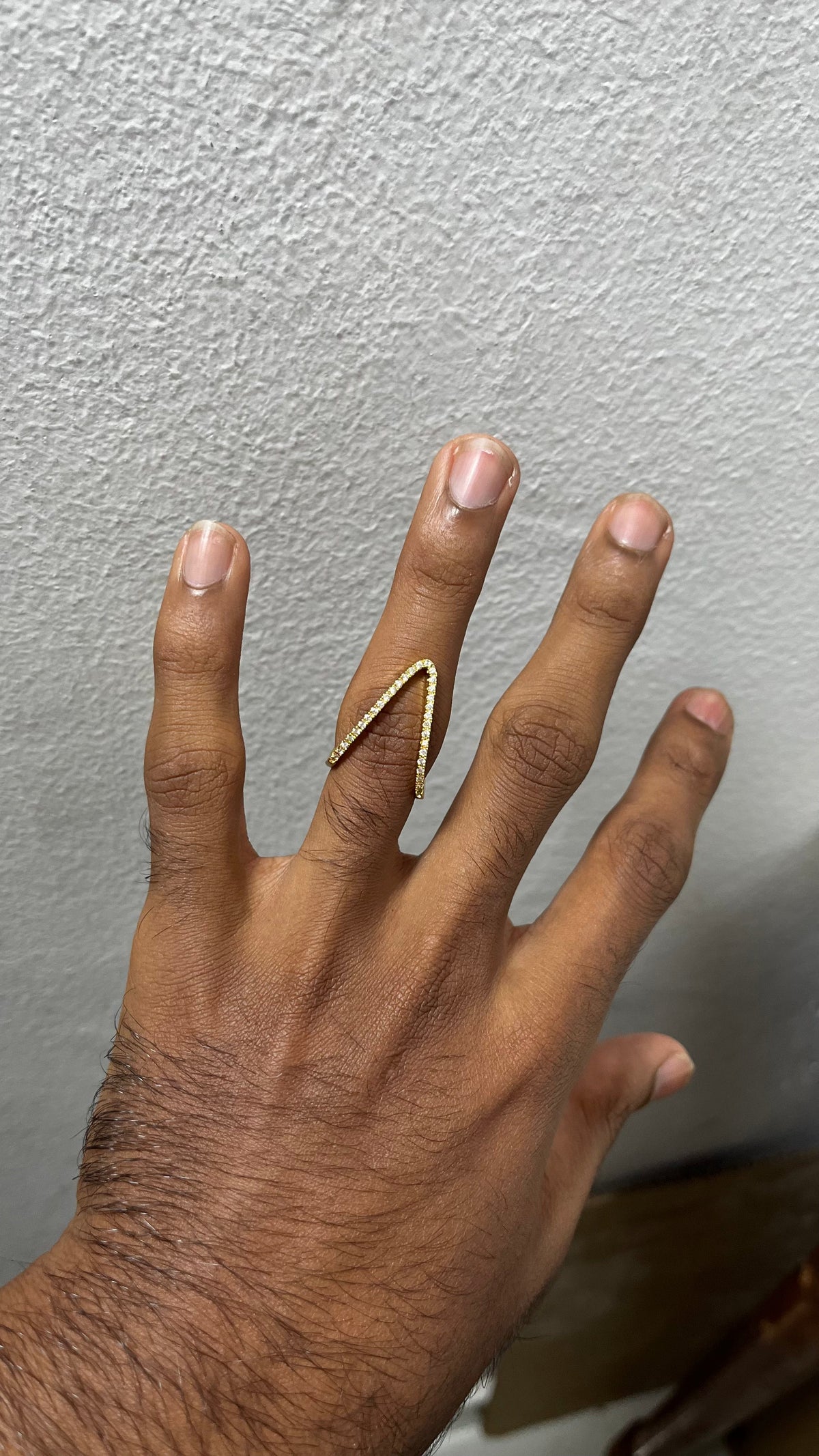 Edgy Elegance: V-Shaped Statement Ring