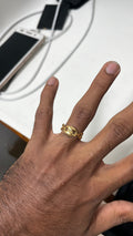 Bold and Bling: Gold-Tone Chain Ring