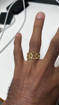Interlocking Elegance: Gold-Tone Chain Ring
