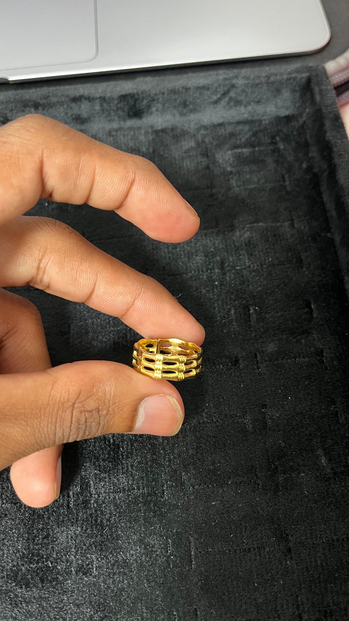 Layered Luxury: Gold-Tone Band Ring