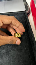 Gold-Tone Cuban Link Ring
