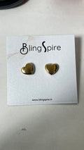 Heartfelt Delicacy: Gold-Tone Heart Studs