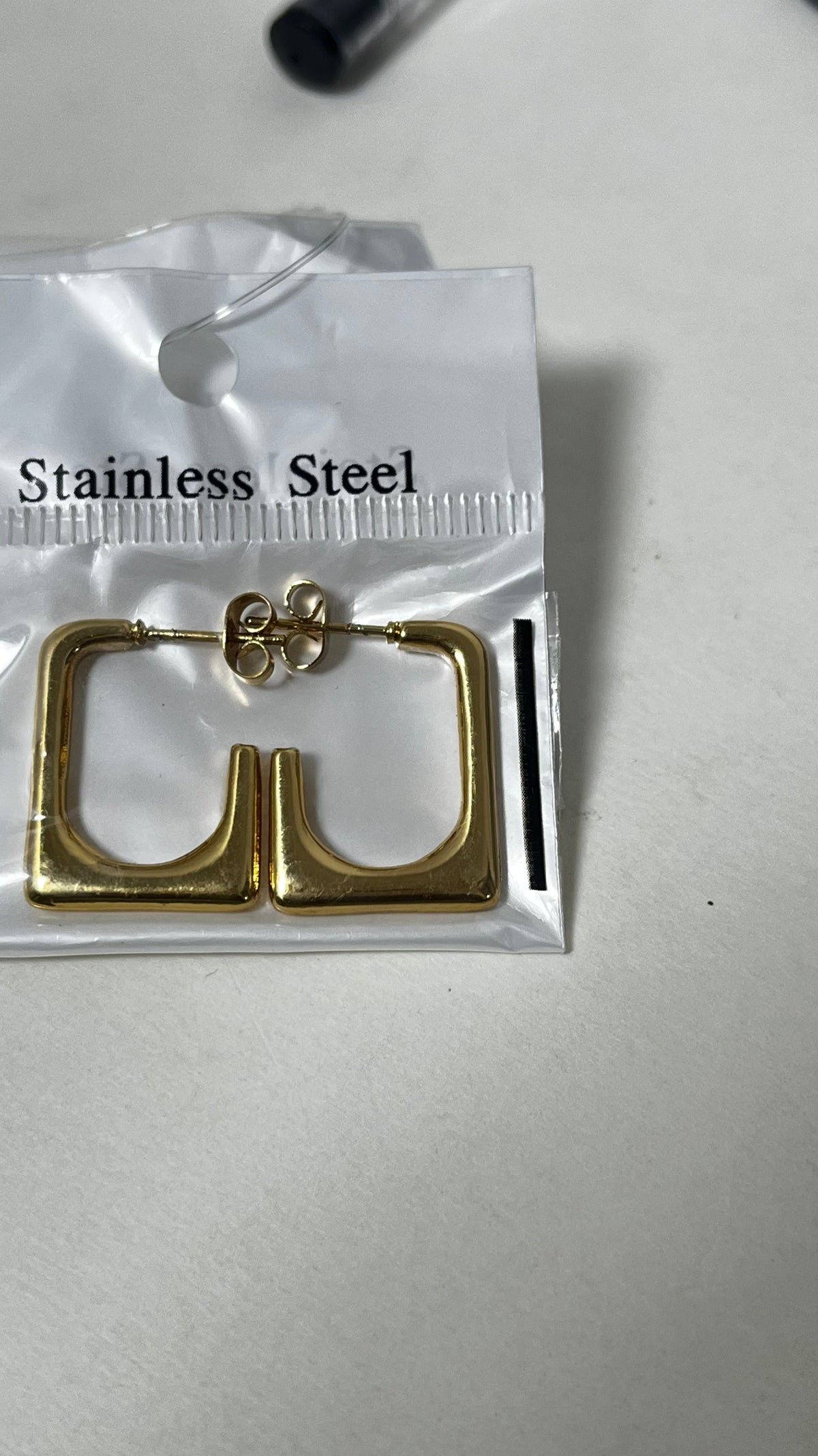 Modern Minimalist: Gold-Tone Square Hoops