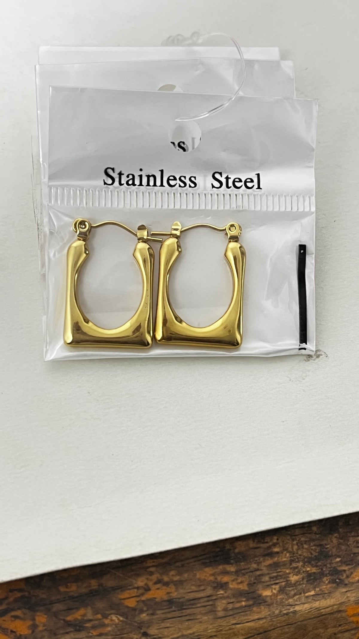 Edgy Elegance: Gold-Tone Square Hoops