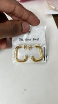 Bold and Modern: Gold-Tone Square Studs