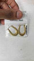 Textured Elegance: Gold-Tone Hoop Earrings