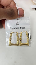 Bamboo Chic: Gold-Tone Hoop Earrings