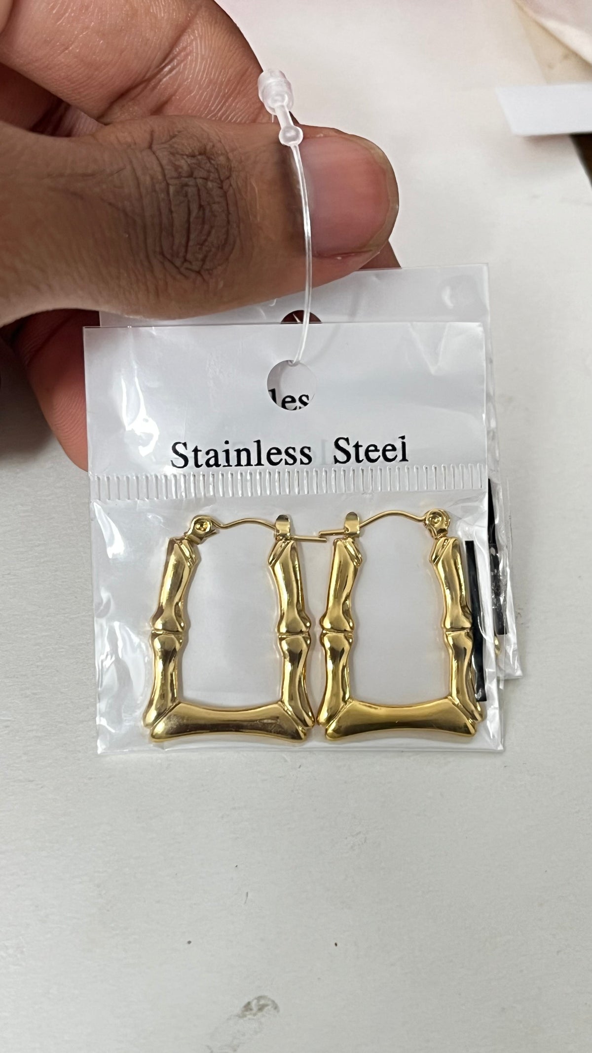 Bamboo Chic: Gold-Tone Hoop Earrings