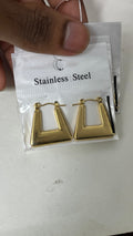 Geometric Chic: Gold-Tone Asymmetrical Hoops