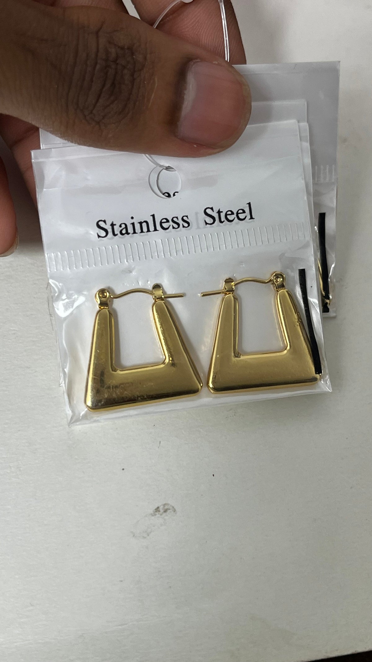 Geometric Chic: Gold-Tone Asymmetrical Hoops