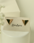 Modern Triad Rose Gold Stud Earrings (Black & Rose Gold)