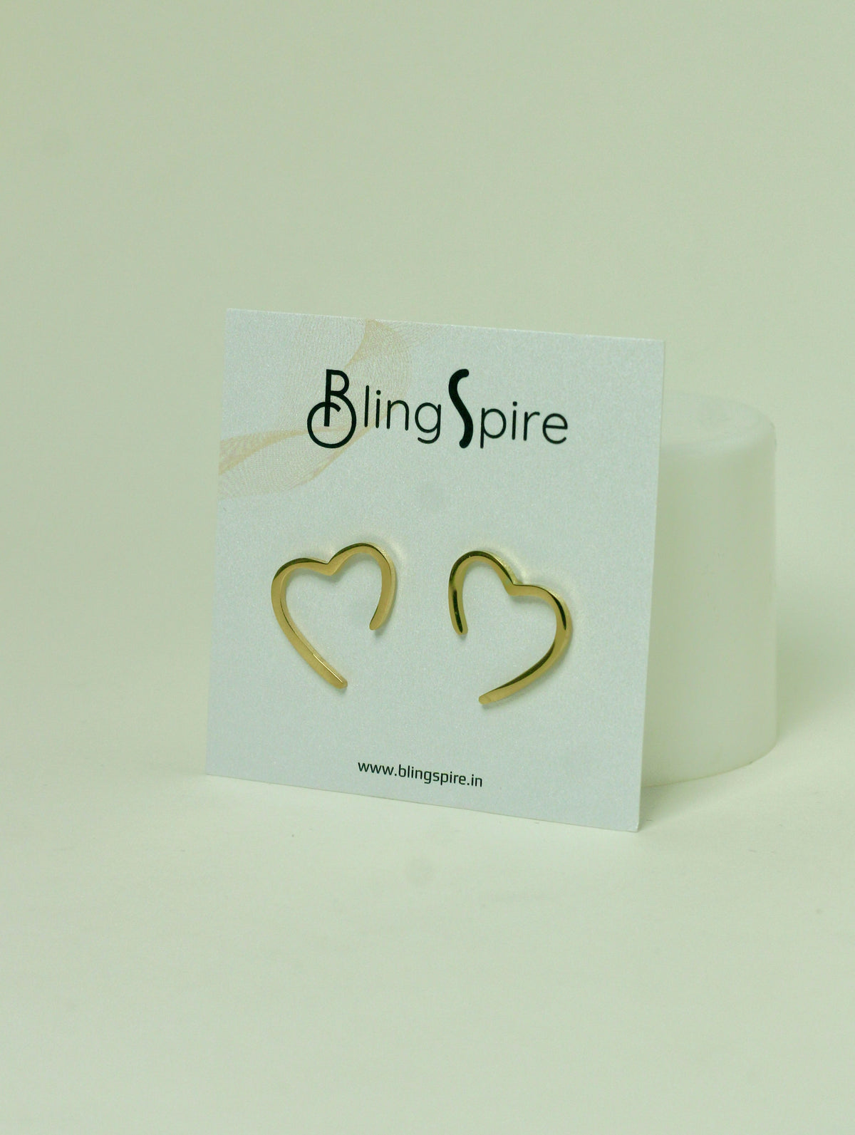 Golden Semi Heart, BlingSpire Modern Stud