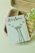 Elegant Silver Floral Drop Earrings