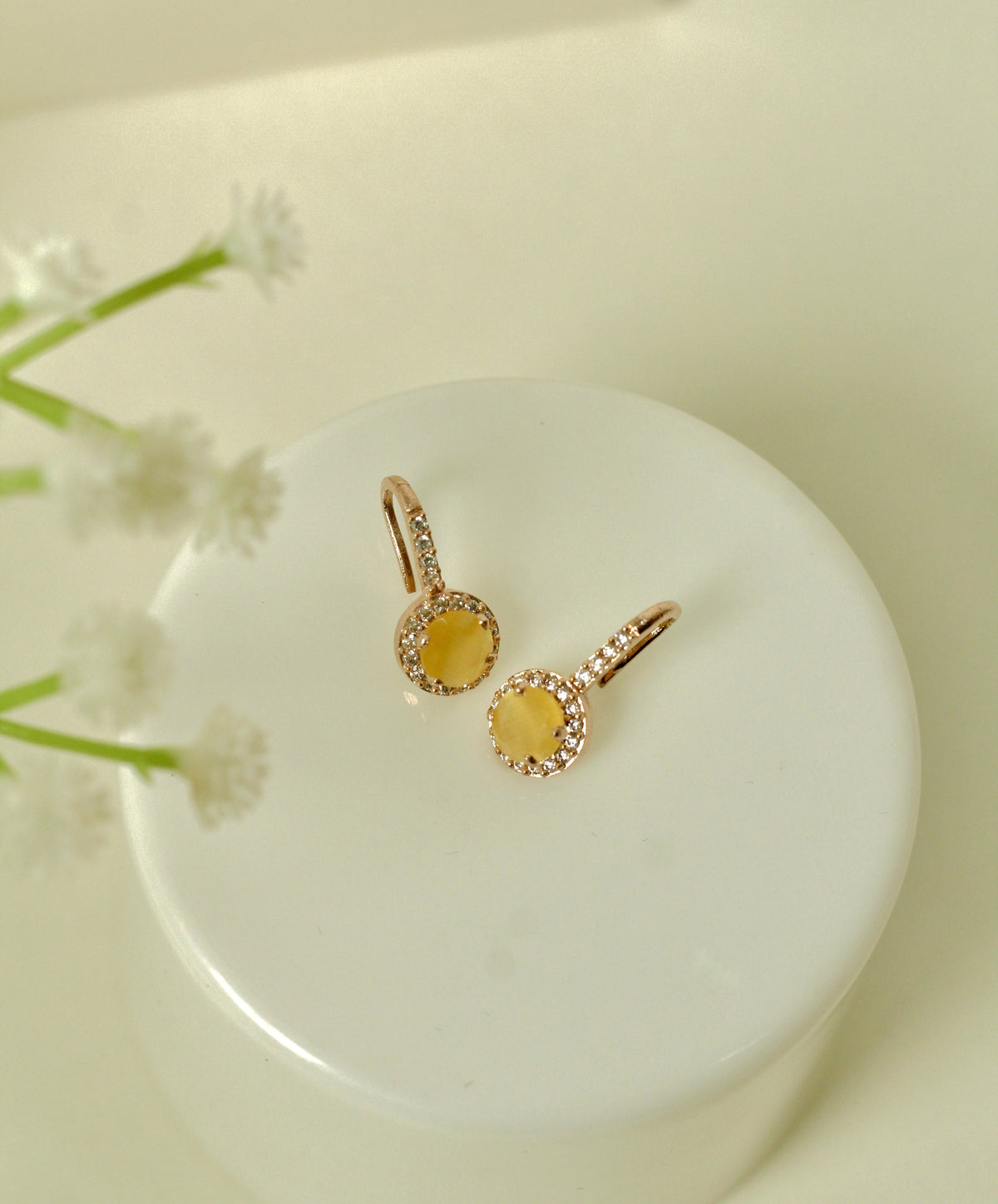 Yellow Elegant Daily Wear Earrings