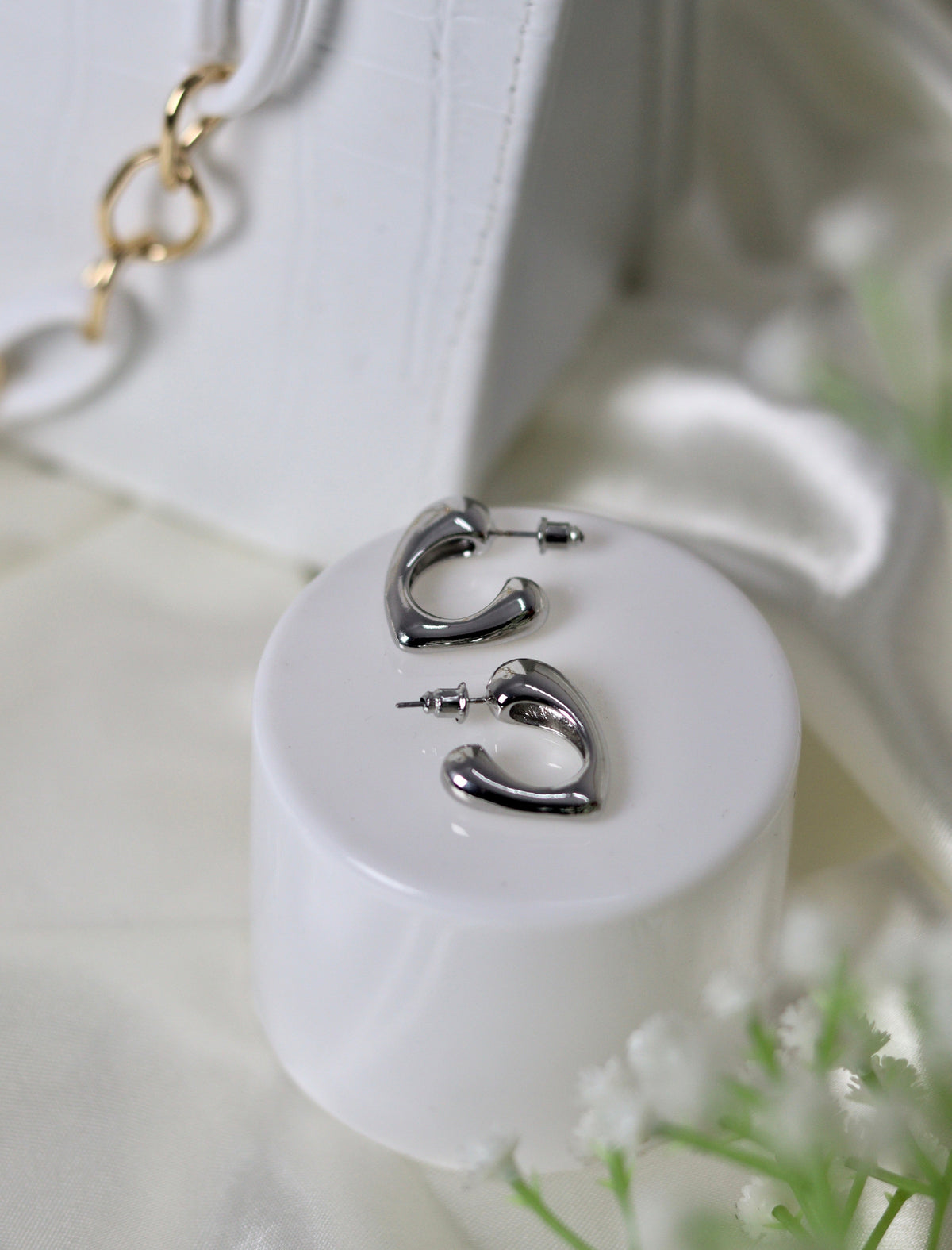 Silver Love Loop Hoops