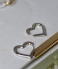 Simple and Cute Silver Heartbeat Hoops