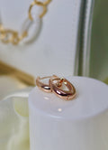 The Solstice - Modern Oval Shaped Rose Golden Hoops