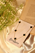 Black Enamel Golden Cloves Necklace
